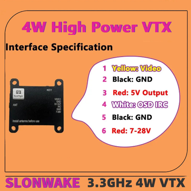 SLONWAKE FPV 3.3G 16CH 4000mW  - Vtx Video Transmitter review and price