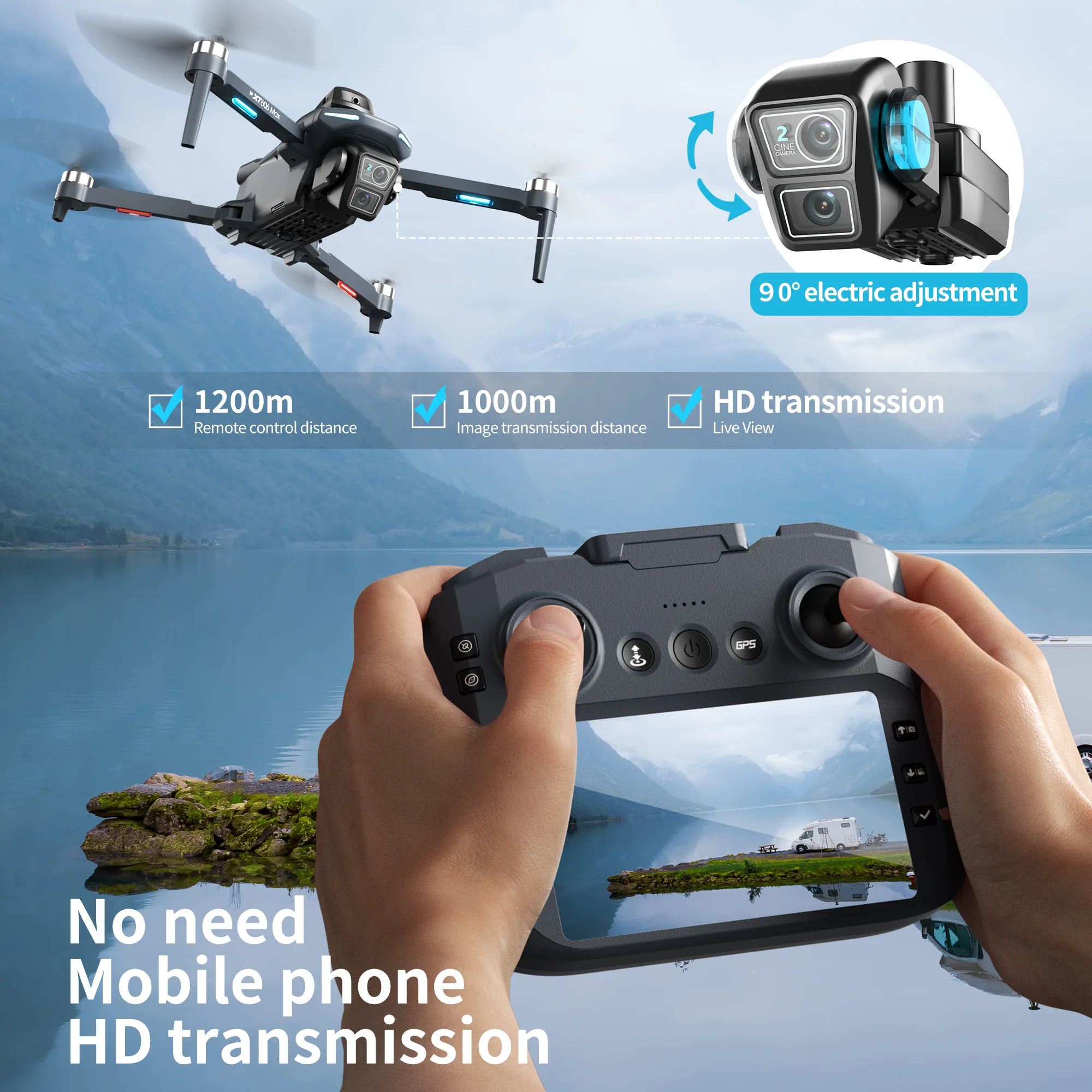 Lenovo XT606 Drone Professiona - Rc Drone E88 review and price