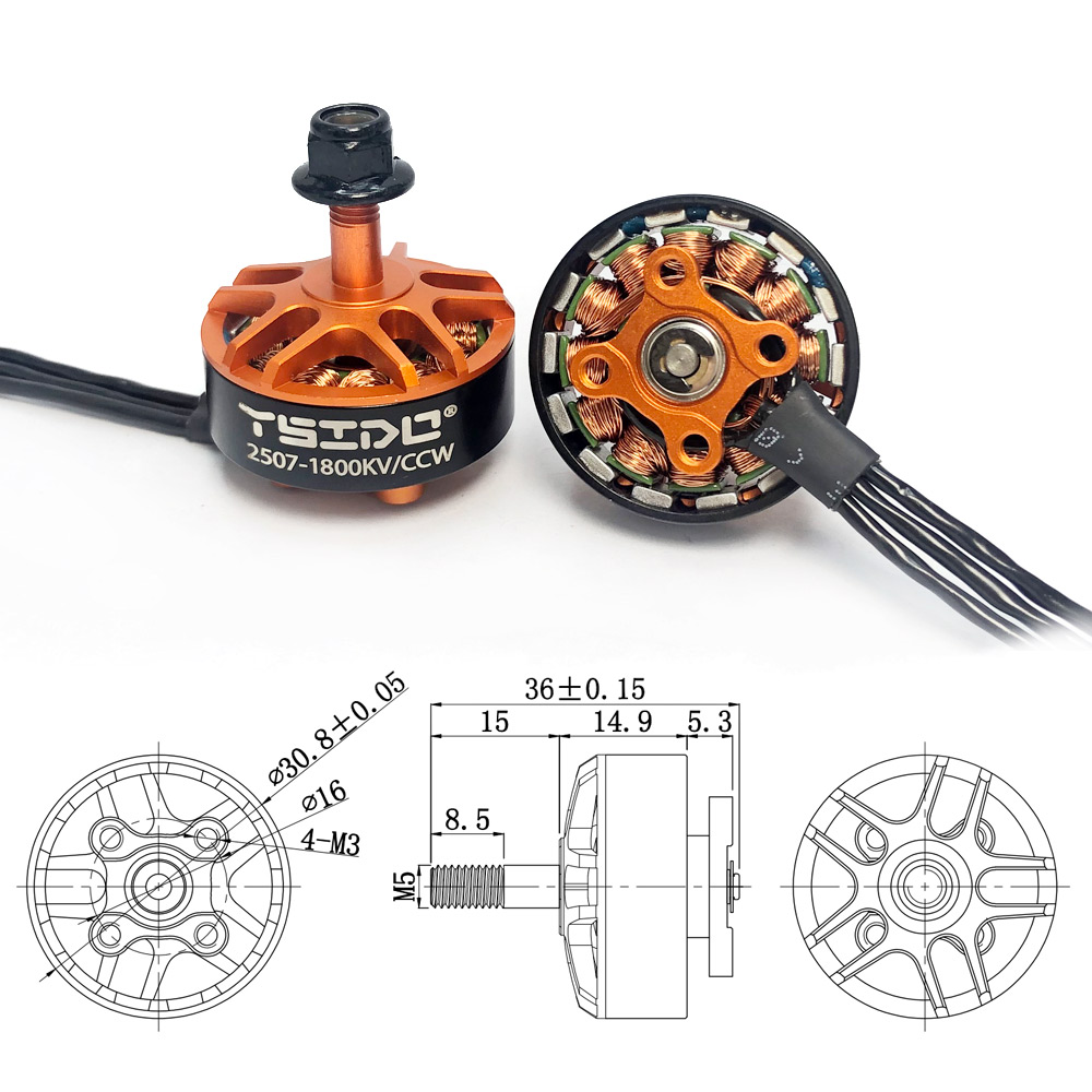YSIDO 2507 1800KV 3-6S Brushle - Drone Frame 5 Inch review and price